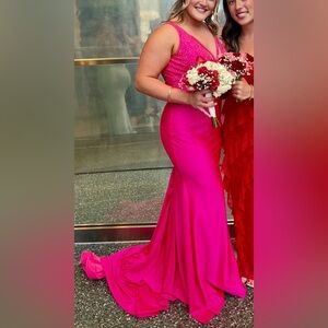 Elegant Pink Evening Gown